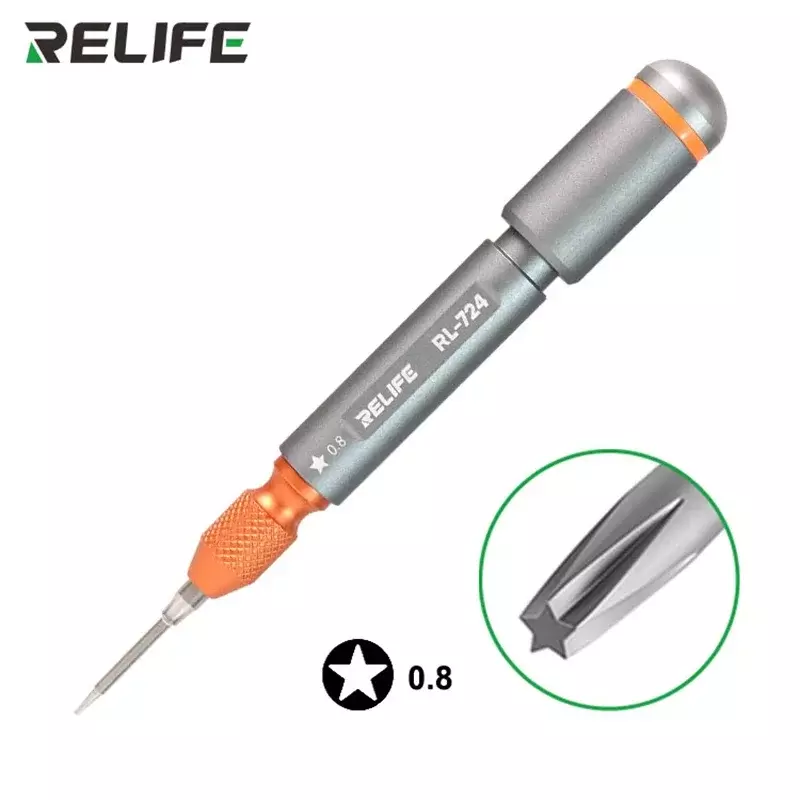 Destornillador de Torque RELIFE RL-724 | Punta Pentalobe 0.8mm (Estrella de 5 puntas)