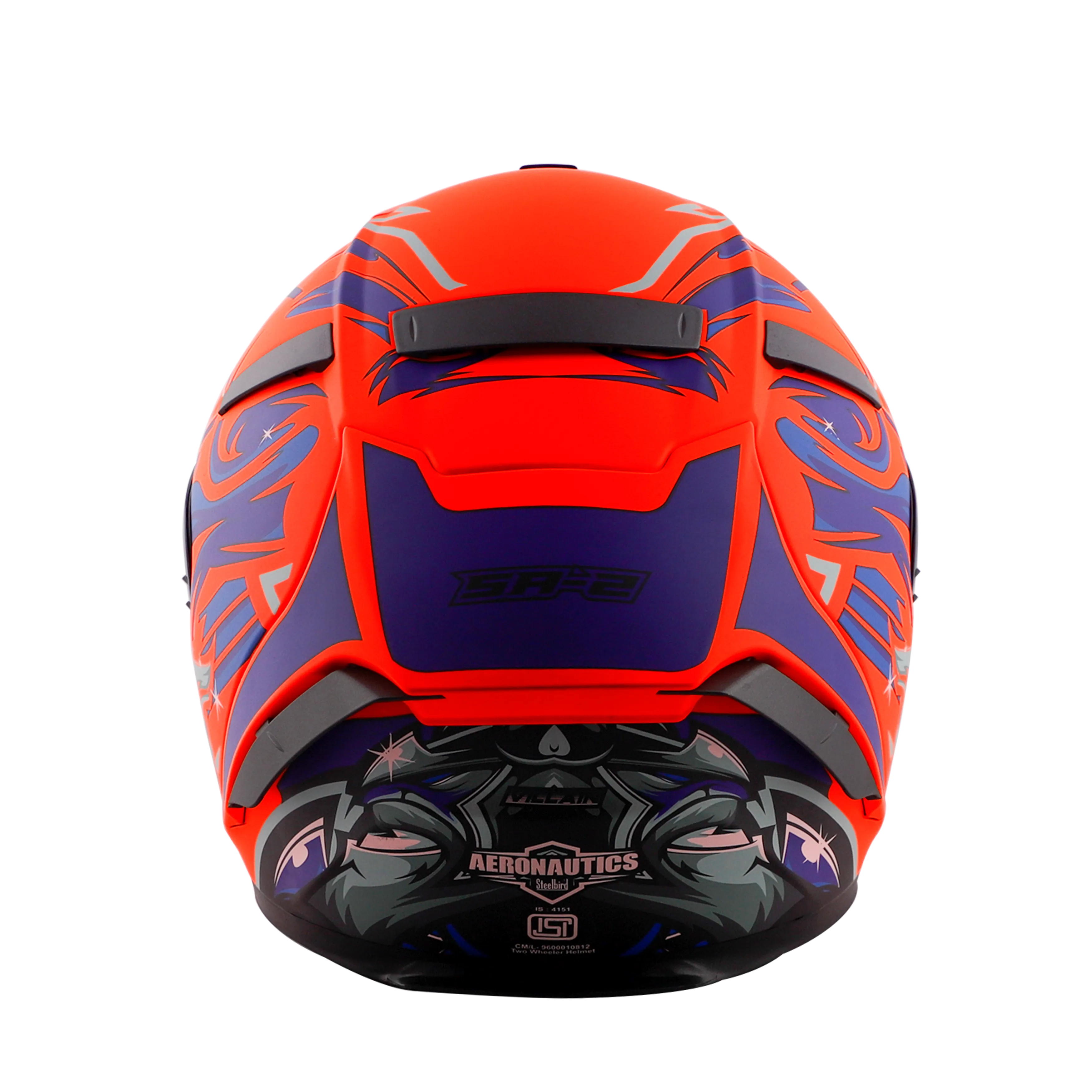 STEELBIRD SA-2 VILLAIN FLUO RED/BLUE C/V (L) + EXTRA CHROME VISOR STEELBIRD SA-2 VILLAIN FLUO RED/BLUE C/V (L) + EXTRA CHROME VISOR