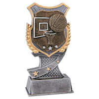 Shield Award Resin Trophy-Basketball-6in.