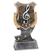 Shield Award Resin Trophy-Music-6in.