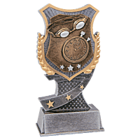 Shield Award Resin Trophy-Swimming-6in.