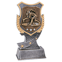 Shield Award Resin Trophy-Wrestling-6in.