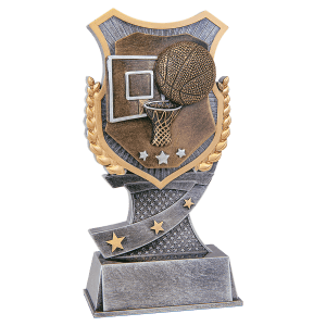 Shield Award Resin Trophy-Basketball-7in.