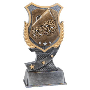 Shield Award Resin Trophy-Cheer-7in.