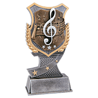 Shield Award Resin Trophy-Music-7in.