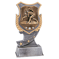 Shield Award Resin Trophy-Wrestling-7in.