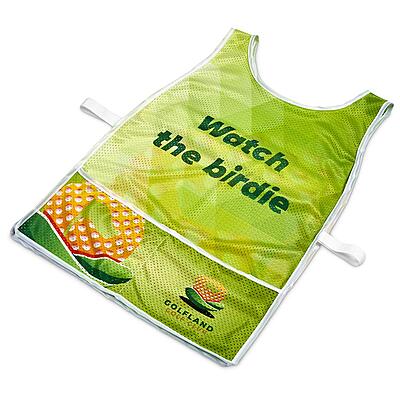 Pre-Printed Sample Hoppla Jackal Polyester Caddy Bib with PVC Name Sleeve