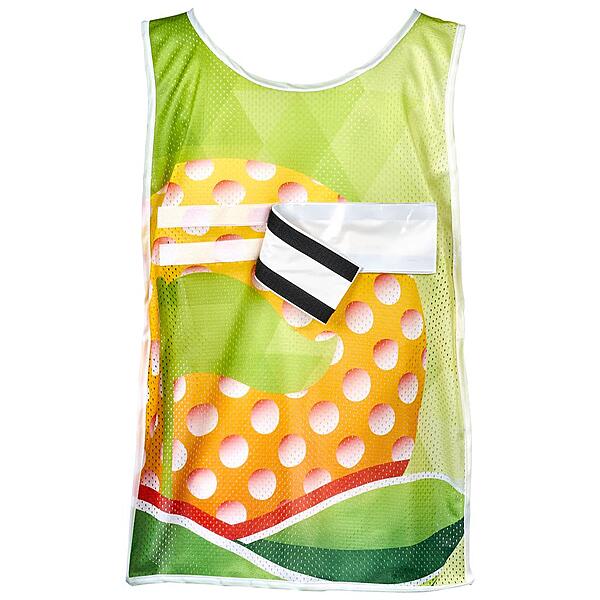 Pre-Printed Sample Hoppla Jackal Polyester Caddy Bib with PVC Name Sleeve