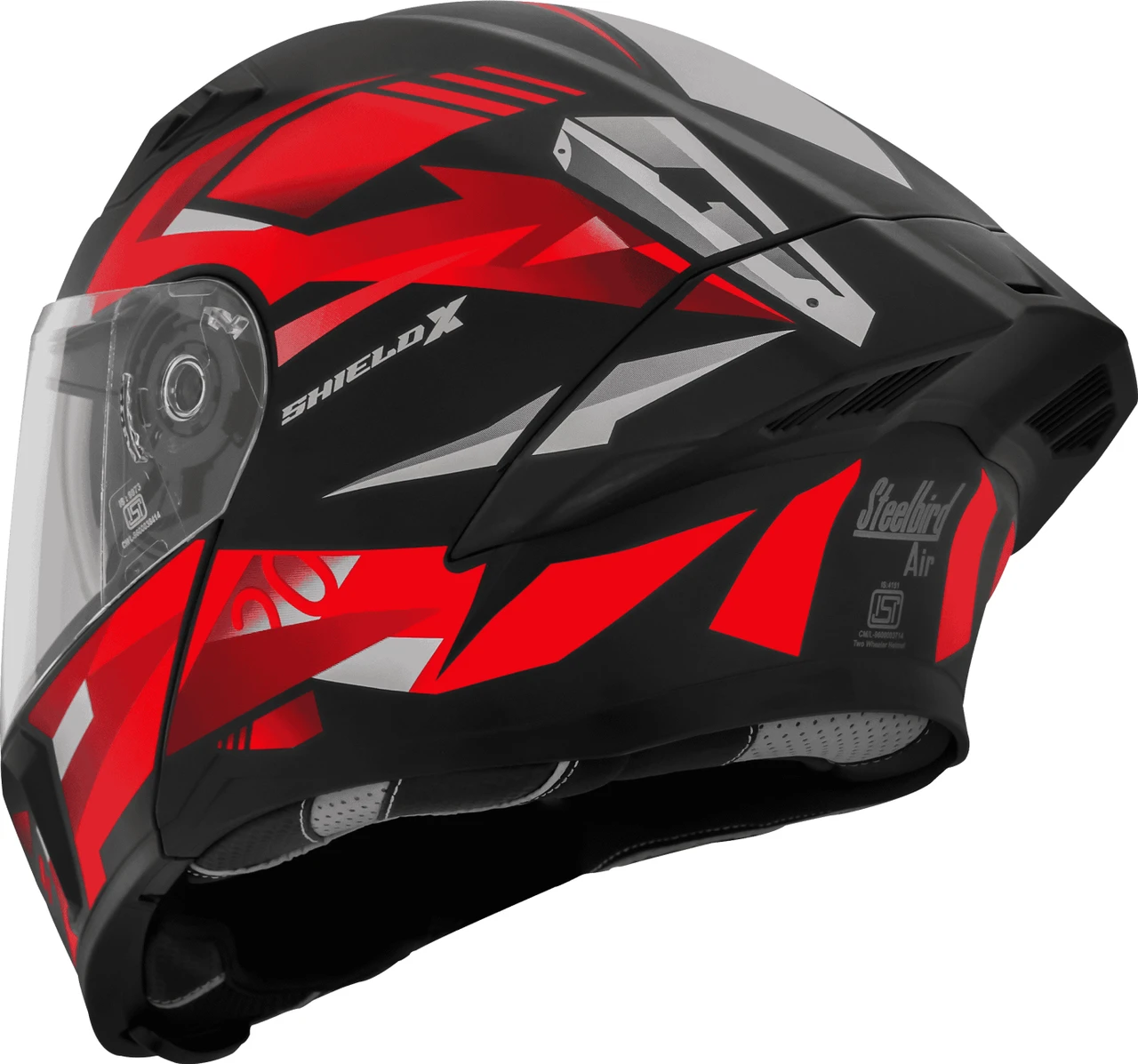 STEELBIRD SBA-20 ISS SHIELD X MATT BLACK/RED C/V 580 MM STEELBIRD SBA-20 ISS SHIELD X MATT BLACK/RED C/V 580 MM