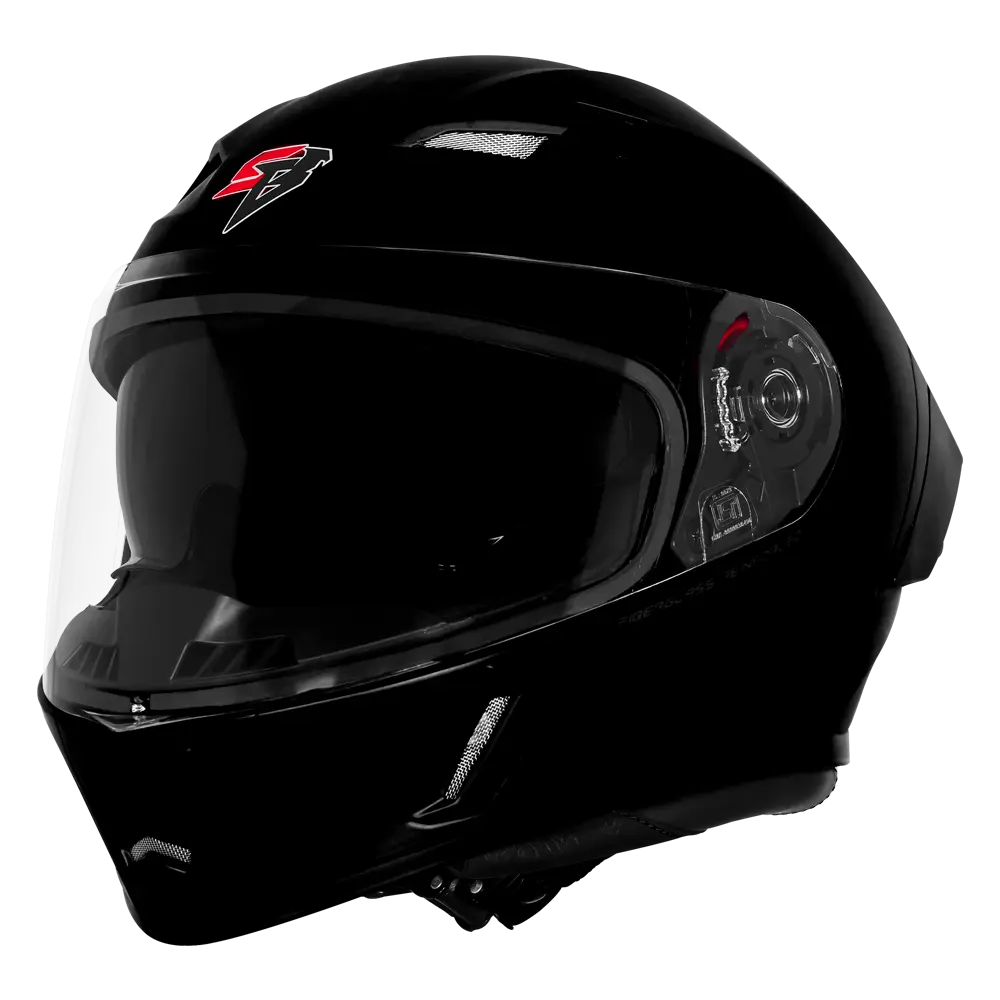 STEELBIRD SBA-11 TORNADO ISS GLOSSY BLACK C/V 600 MM WITH EXTRA SMOKE VISOR-DOT CERTIFIED STEELBIRD SBA-11 TORNADO ISS GLOSSY BLACK C/V 600 MM WITH EXTRA SMOKE VISOR-DOT CERTIFIED