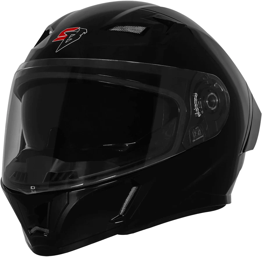 STEELBIRD SBA-11 TORNADO ISS GLOSSY SIGNATURE BLACK C/V 580 MM WITH EXTRA SMOKE VISOR-DOT CERTIFIED