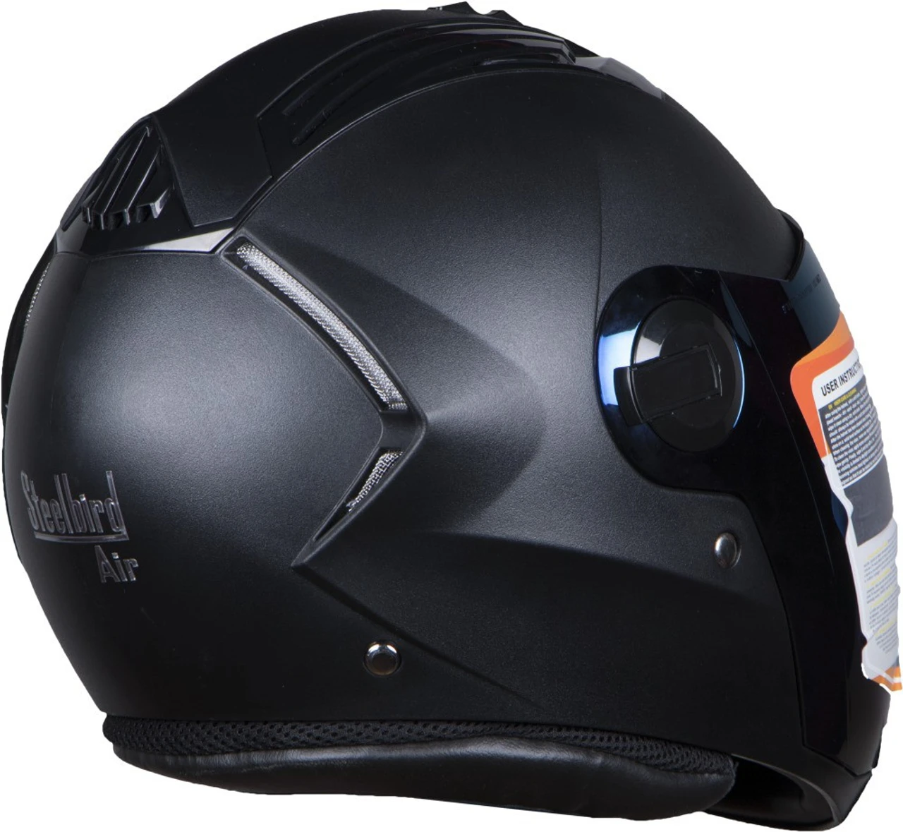 STEELBIRD SBA-2 MAT BLACK C/V (L) + EXTRA GOLD VISOR