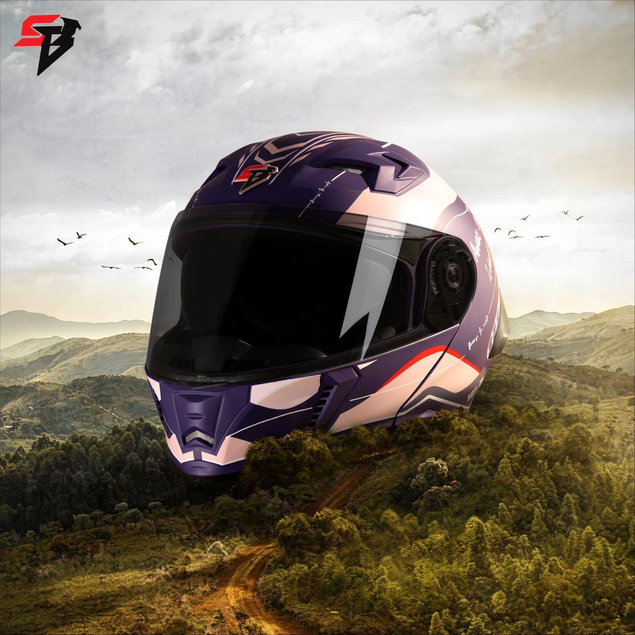 STEELBIRD SBH-20 ISS SILVER BORN TO RIDE GLOSSY BLUE/DESERT STORM C/V 580MM ISI+DOT STEELBIRD SBH-20 ISS SILVER BORN TO RIDE GLOSSY BLUE/DESERT STORM C/V 580MM ISI+DOT