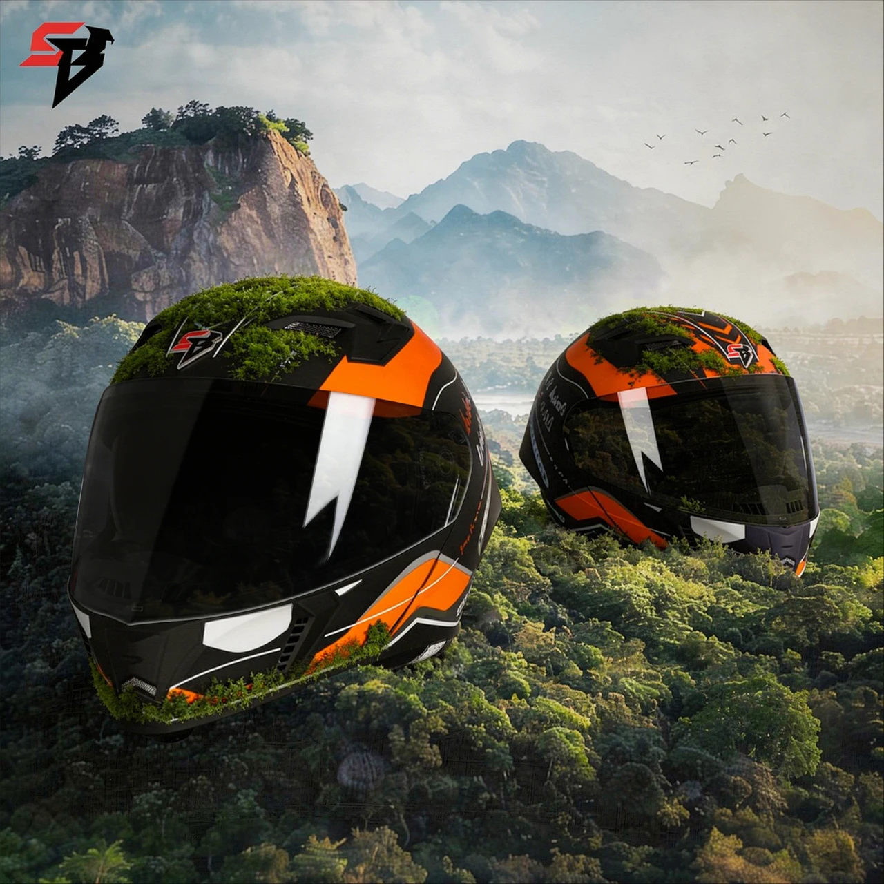 STEELBIRD SBH-20 ISS SILVER BORN TO RIDE GLOSSY BLACK/ORANGE C/V 580MM ISI+DOT STEELBIRD SBH-20 ISS SILVER BORN TO RIDE GLOSSY BLACK/ORANGE C/V 580MM ISI+DOT