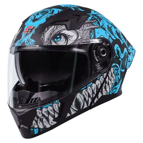 STEELBIRD SBA-20 ISS DRACO MATT BLACK/JAZZ BLUE C/V 580 MM