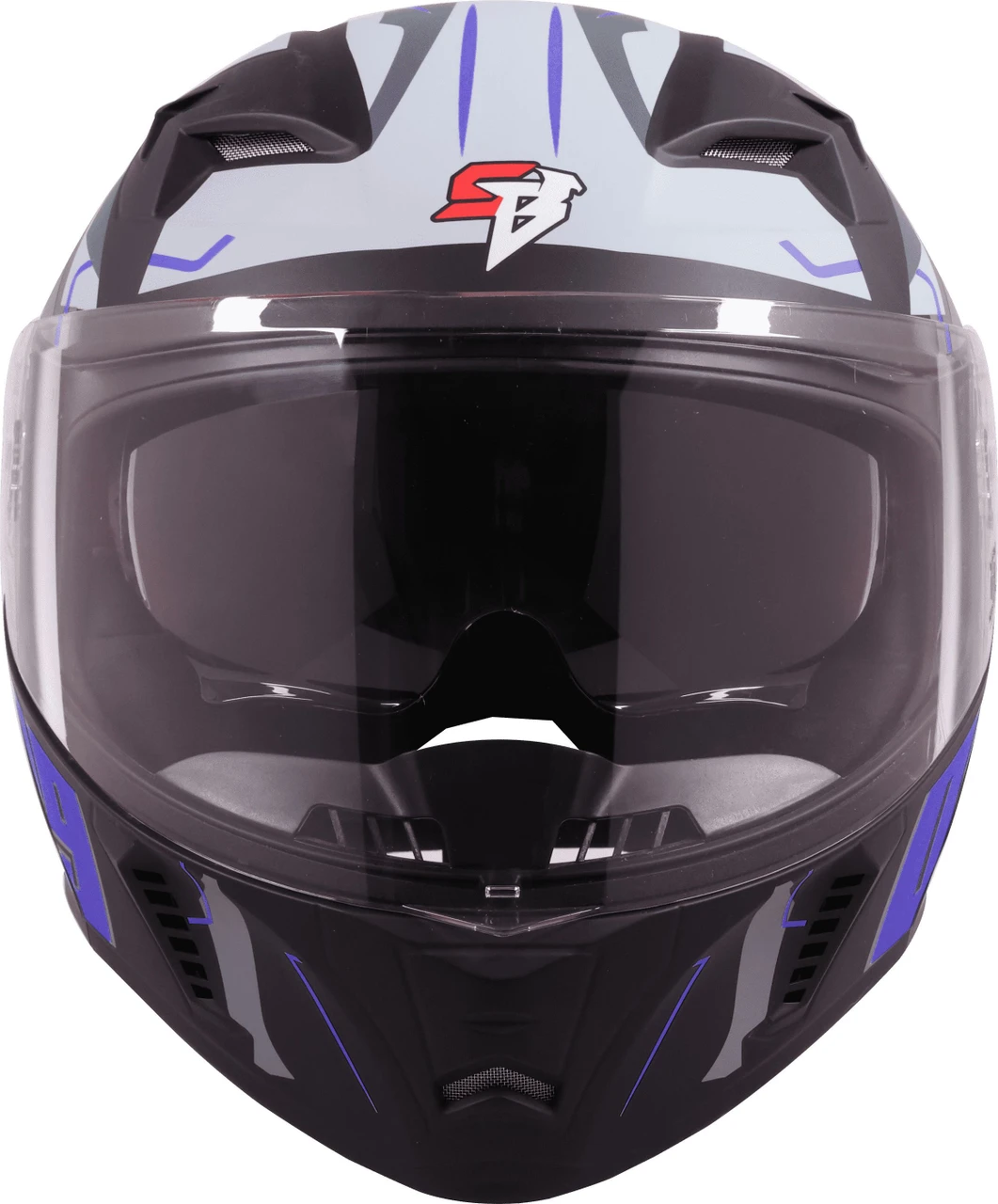 STEELBIRD SBA-20 ISS 09 GLOSSY BLACK/BLUE C/V 580 MM WITH EXTRA SMOKE VISOR