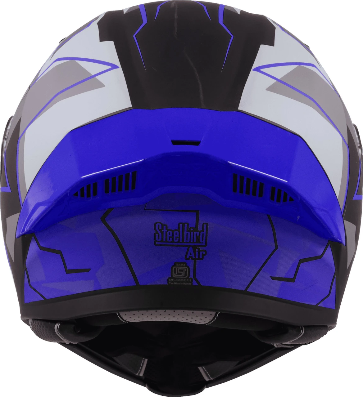 STEELBIRD SBA-20 ISS 09 GLOSSY BLACK/BLUE C/V 580 MM WITH EXTRA SMOKE VISOR