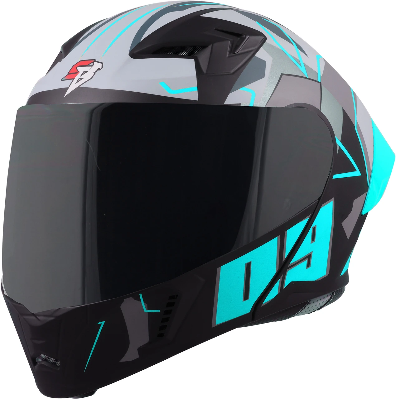 STEELBIRD SBA-20 ISS 09 GLOSSY BLACK/JAZZ BLUE C/V 580 MM WITH EXTRA SMOKE VISOR