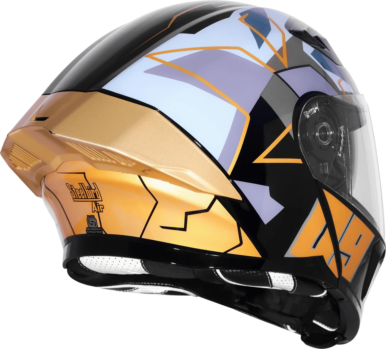 STEELBIRD SBA-20 ISS 09 GLOSSY BLACK/METTALIC GOLD C/V 600 MM