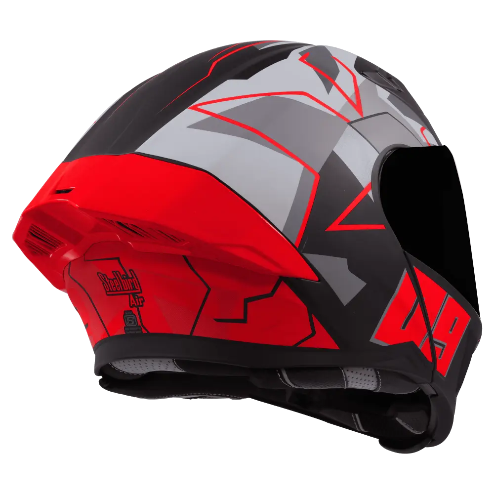 STEELBIRD SBA-20 ISS BT 09 GLOSSY BLACK/RED C/V 580 MM STEELBIRD SBA-20 ISS BT 09 GLOSSY BLACK/RED C/V 580 MM