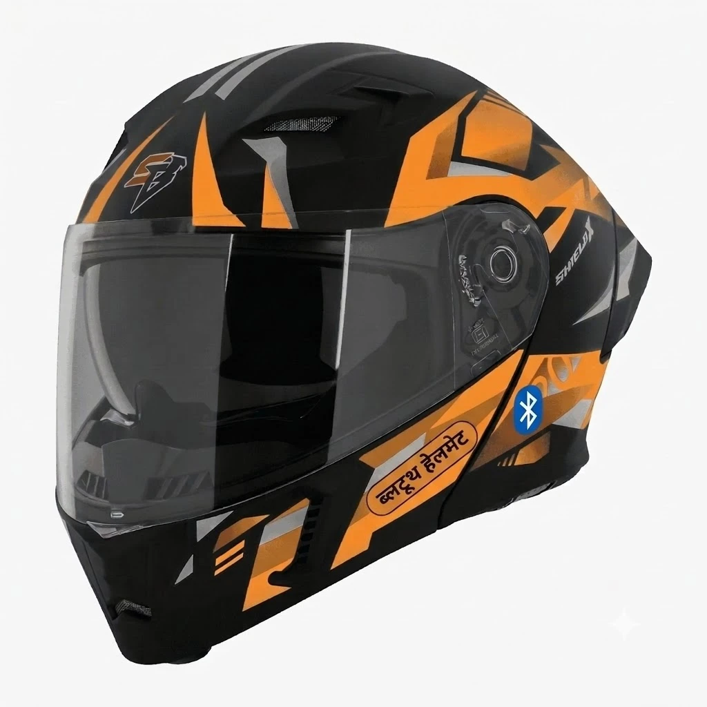 STEELBIRD SBA-20 ISS BT SHIELD X GLOSSY BLACK/ORANGE C/V 600 MM STEELBIRD SBA-20 ISS BT SHIELD X GLOSSY BLACK/ORANGE C/V 600 MM