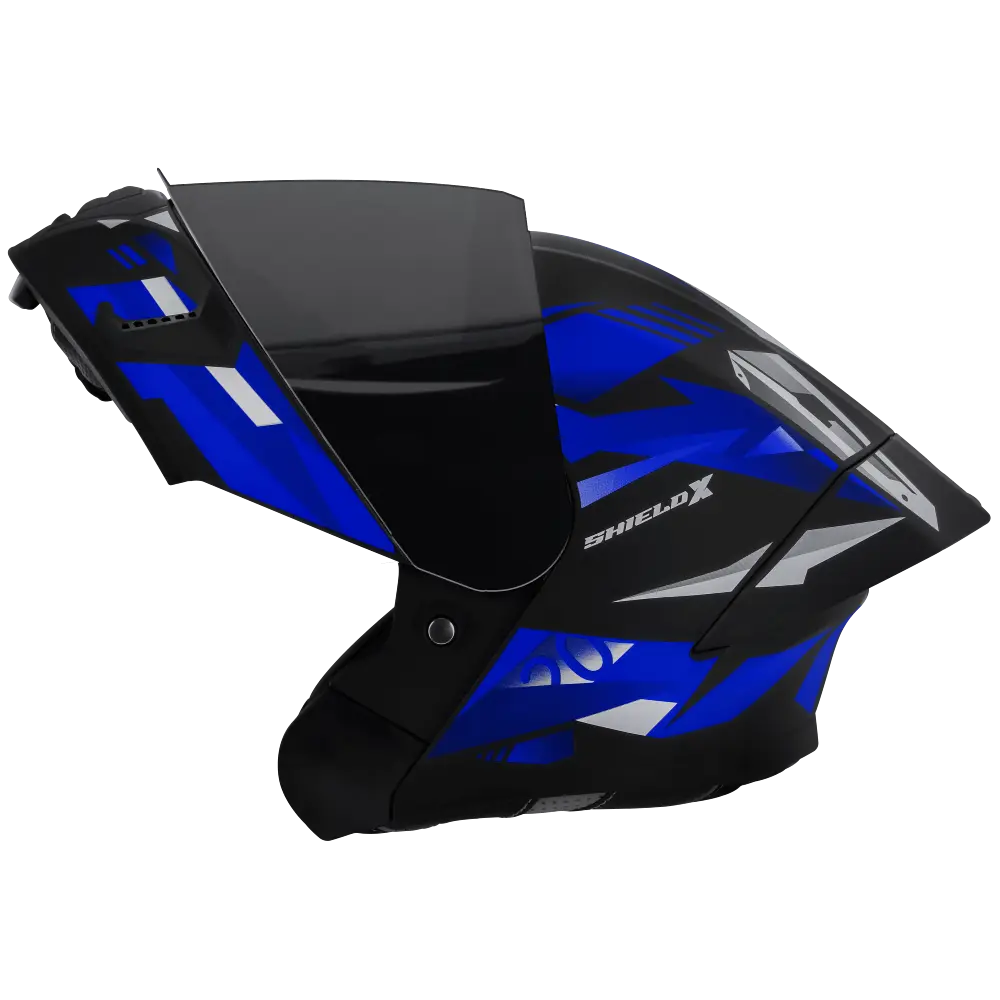 STEELBIRD SBA-20 ISS BT SHIELD X GLOSSY BLACK/BLUE C/V 580 MM STEELBIRD SBA-20 ISS BT SHIELD X GLOSSY BLACK/BLUE C/V 580 MM