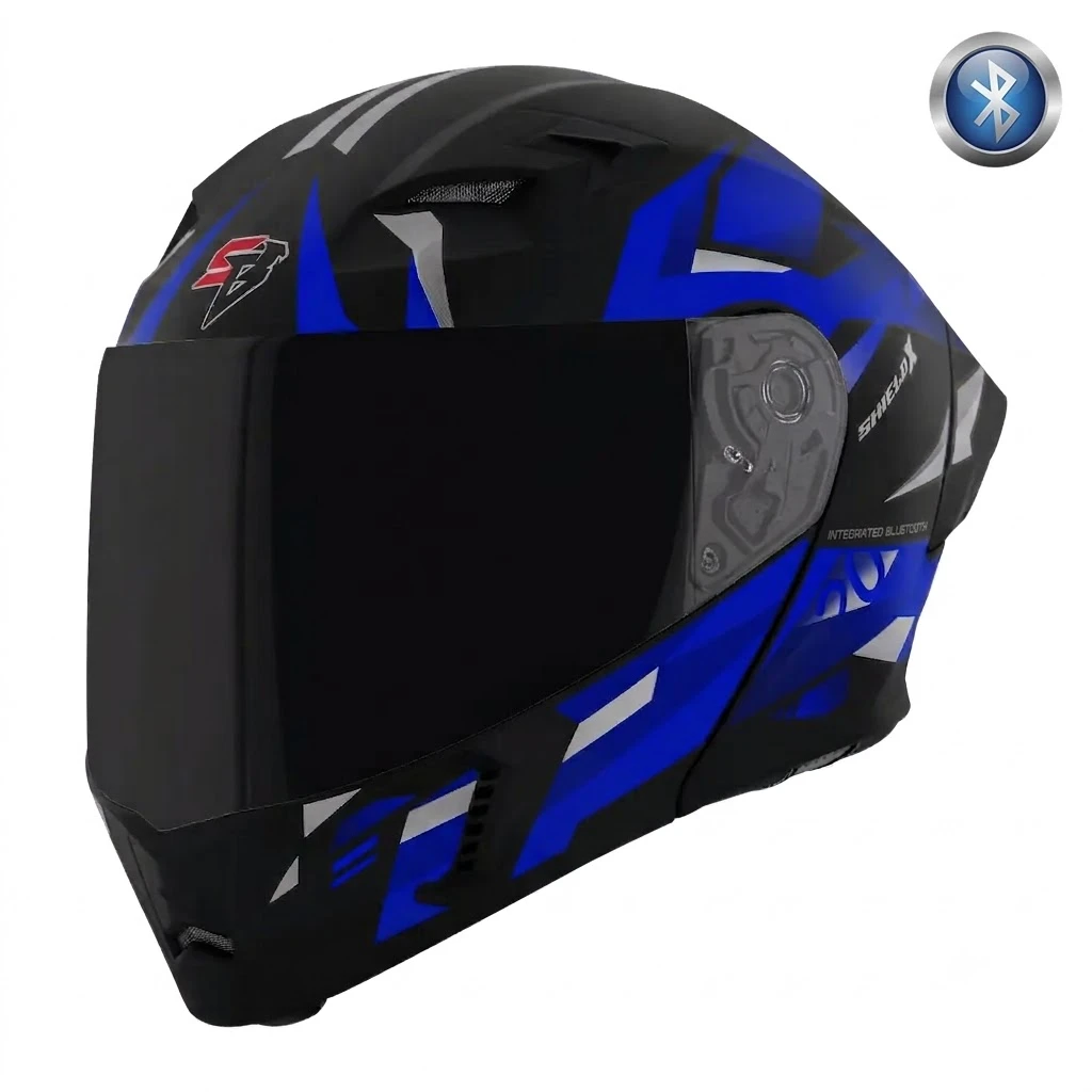 STEELBIRD SBA-20 ISS BT SHIELD X GLOSSY BLACK/BLUE C/V 580 MM STEELBIRD SBA-20 ISS BT SHIELD X GLOSSY BLACK/BLUE C/V 580 MM
