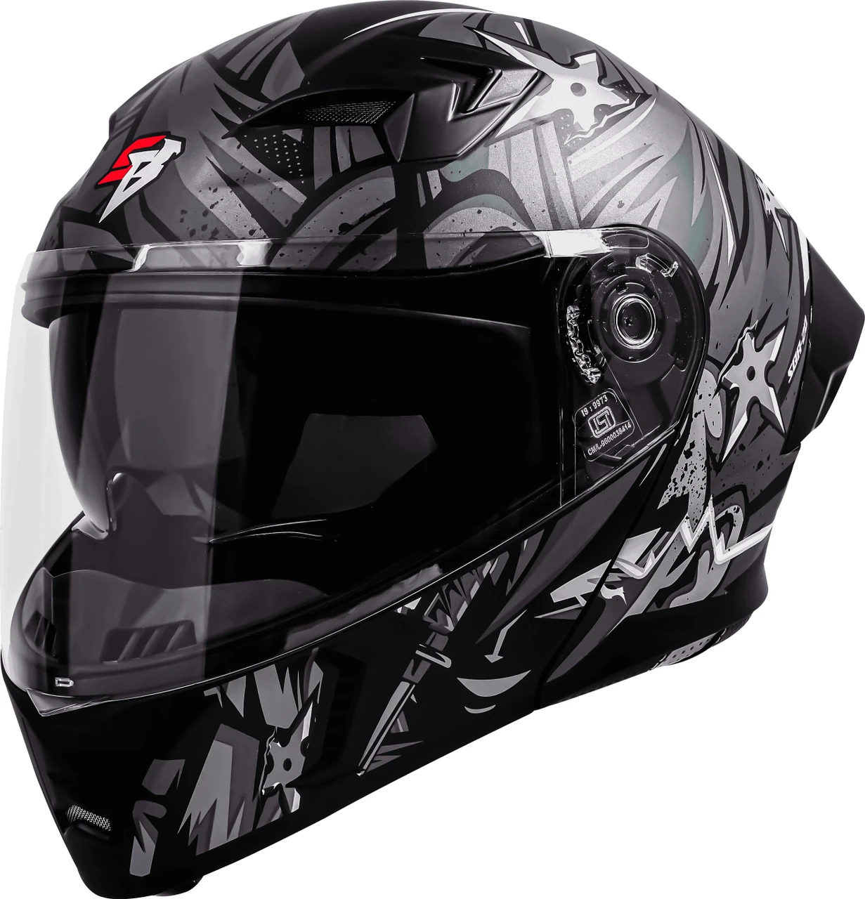 STEELBIRD SBA-20 ISS DARK WARRIOR MATT BLACK/GREY C/V 600 MM