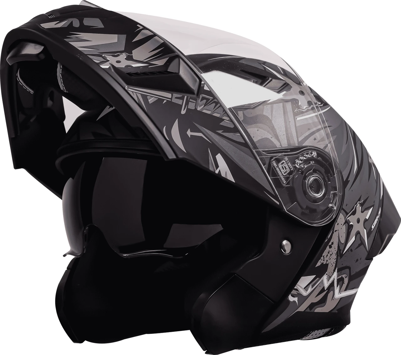 STEELBIRD SBA-20 ISS DARK WARRIOR MATT BLACK/GREY C/V 600 MM