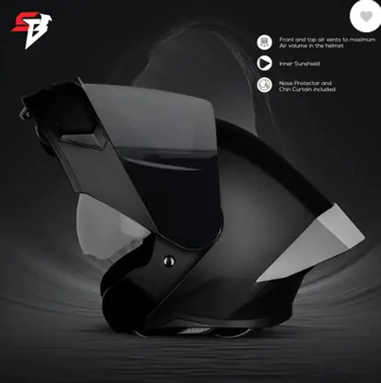 STEELBIRD SBA-20 ISS GLOSSY BLACK(CHROME SPECIAL EDITION) C/V 580 MM SILVER CHROME SPOLIER STEELBIRD SBA-20 ISS GLOSSY BLACK(CHROME SPECIAL EDITION) C/V 580 MM SILVER CHROME SPOLIER