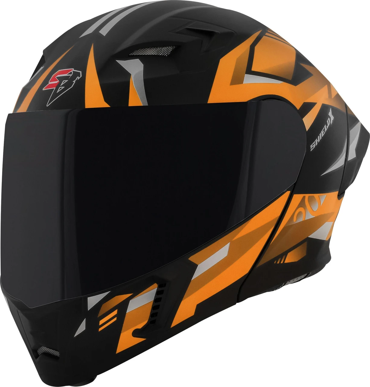 STEELBIRD SBA-20 ISS SHIELD X GLOSSY BLACK/ORANGE C/V 600 MM STEELBIRD SBA-20 ISS SHIELD X GLOSSY BLACK/ORANGE C/V 600 MM