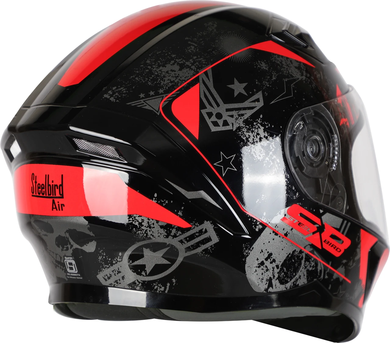 STEELBIRD SBA-21 COMBAT MATT BLACK/RED C/V (L) STEELBIRD SBA-21 COMBAT MATT BLACK/RED C/V (L)