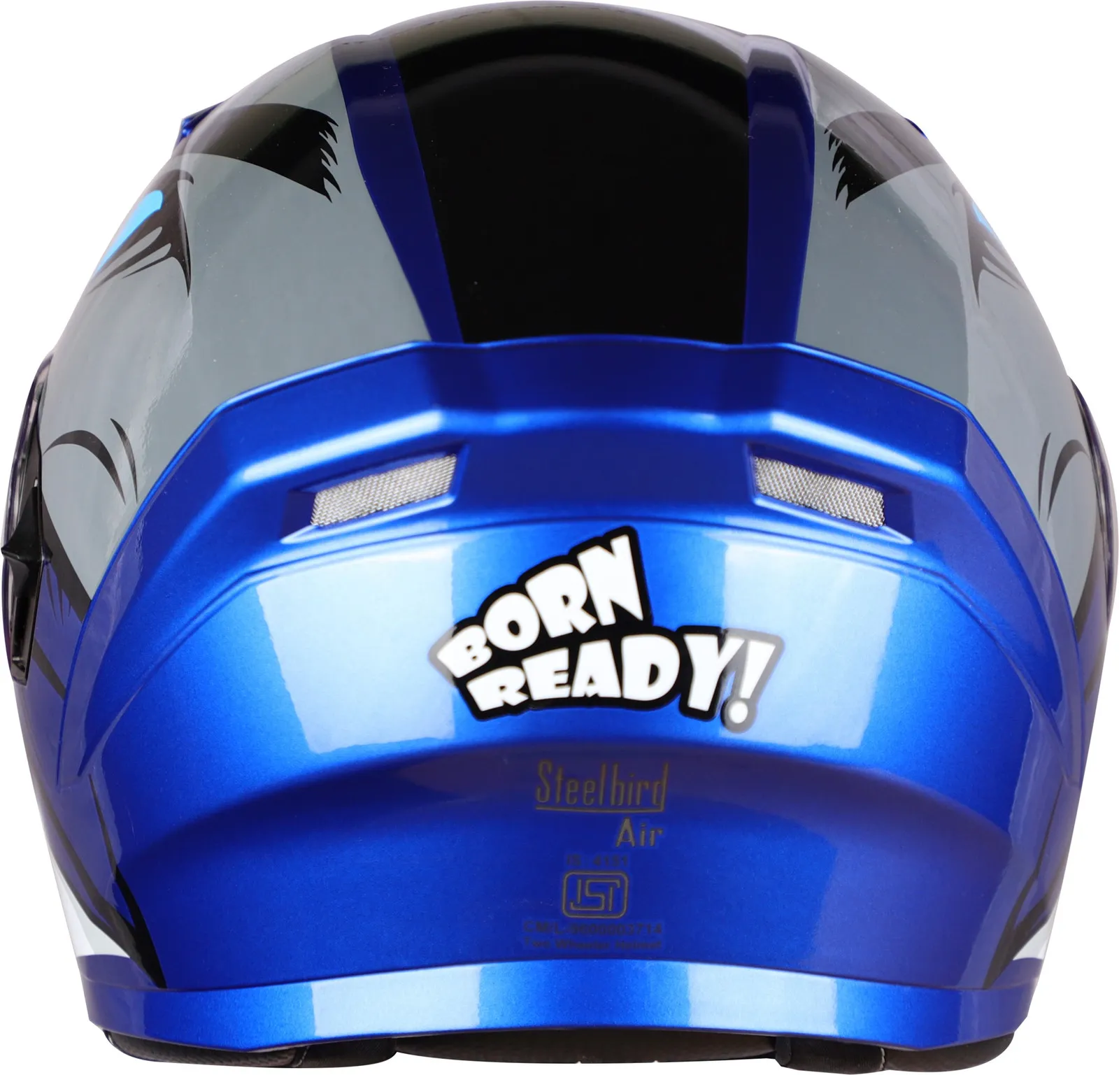 STEELBIRD SBA-21 ISS BORN READY GLOSSY Y.BLUE C/V (L) STEELBIRD SBA-21 ISS BORN READY GLOSSY Y.BLUE C/V (L)