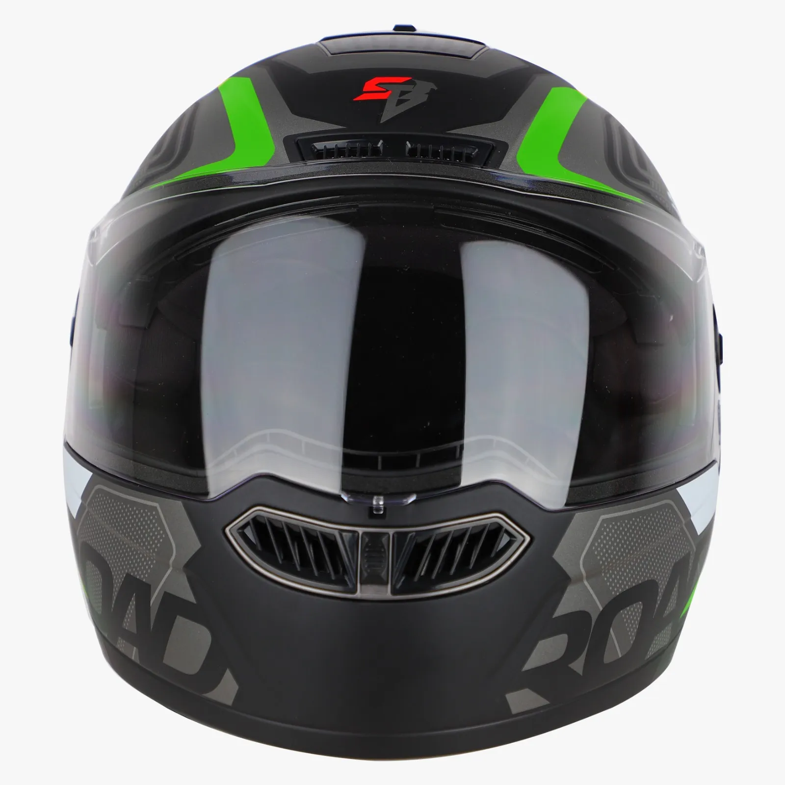 STEELBIRD SBA-7 ROAD GLOSSY BLACK/GREEN C/V (M)