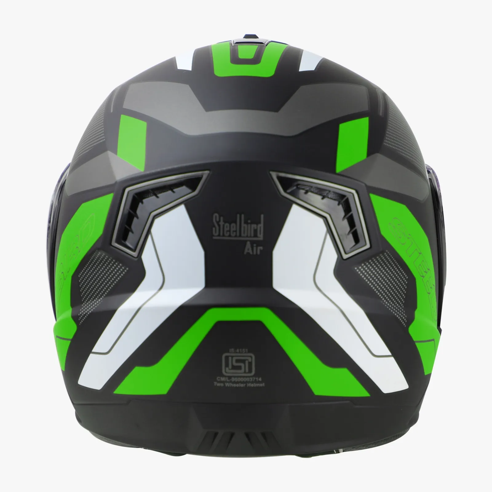 STEELBIRD SBA-7 ROAD GLOSSY BLACK/GREEN C/V (L)