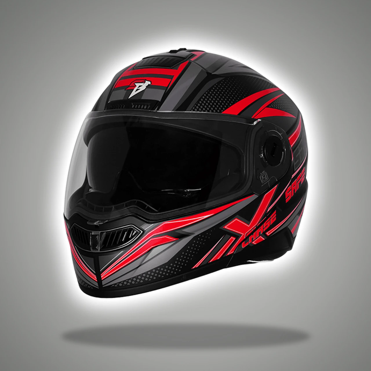 STEELBIRD SBA-7 ISS CHASE SAFE GLOSSY BLACK/RED C/V (L)