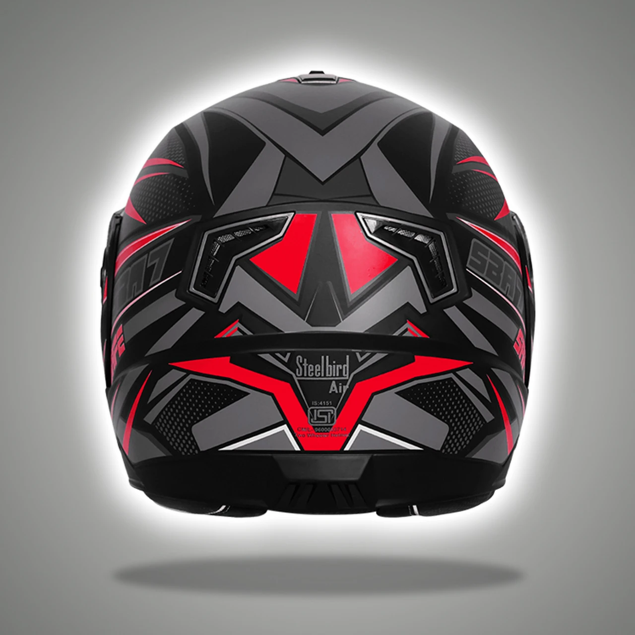 STEELBIRD SBA-7 ISS CHASE SAFE GLOSSY BLACK/RED C/V (L)