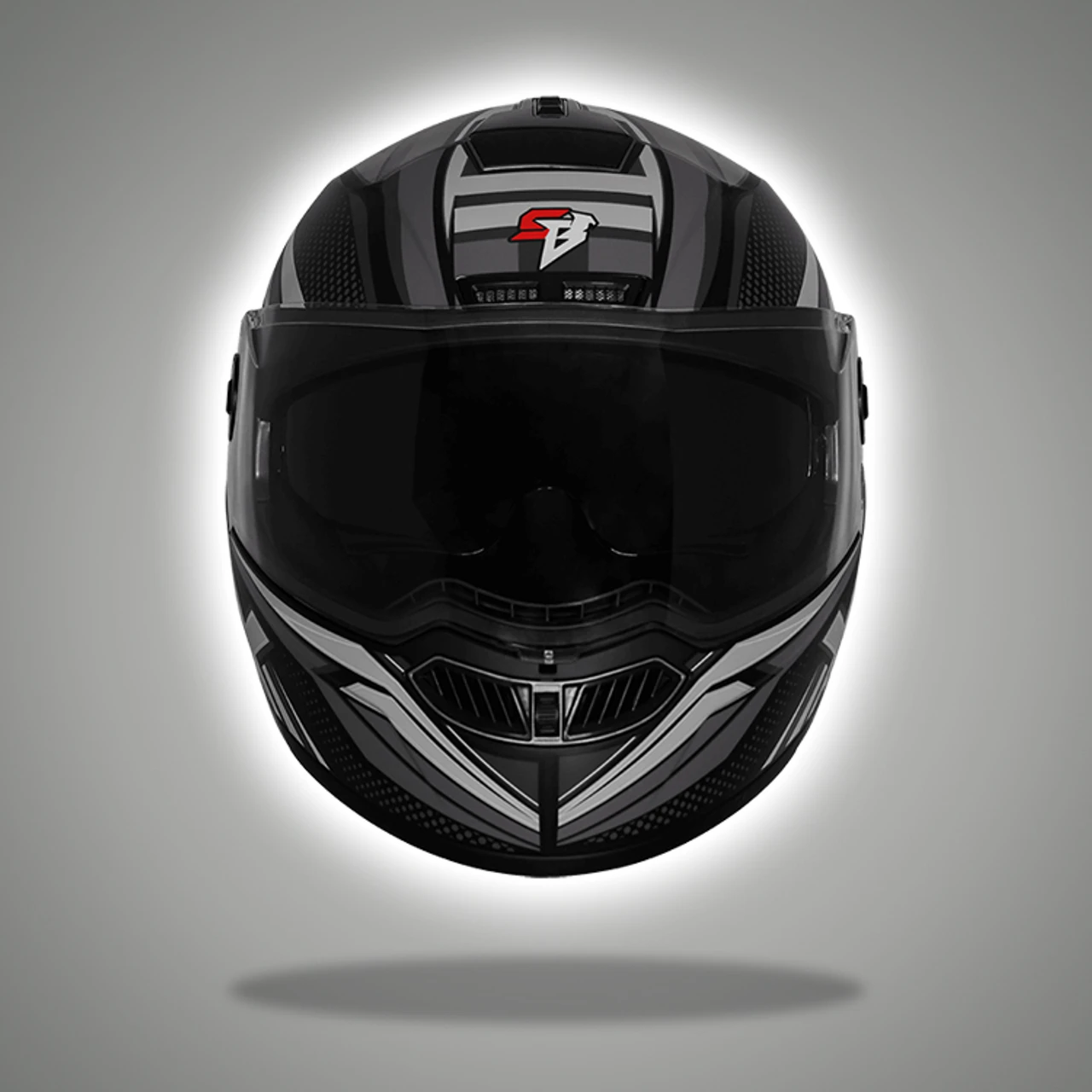 STEELBIRD SBA-7 ISS CHASE SAFE GLOSSY BLACK/GREY C/V (M)