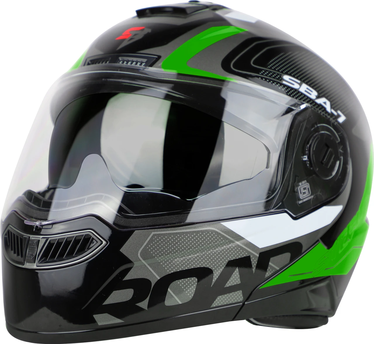 STEELBIRD SBA-7 ISS ROAD MATT BLACK/GREEN C/V (XL) STEELBIRD SBA-7 ISS ROAD MATT BLACK/GREEN C/V (XL)