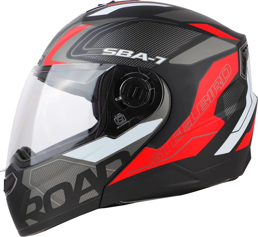 STEELBIRD SBA-7 ROAD MATT BLACK/RED C/V (XL)