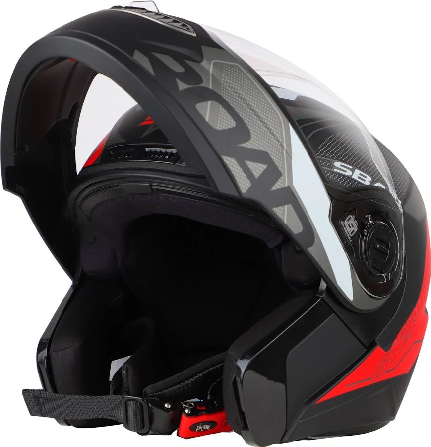 STEELBIRD SBA-7 ROAD MATT BLACK/RED C/V (XL)