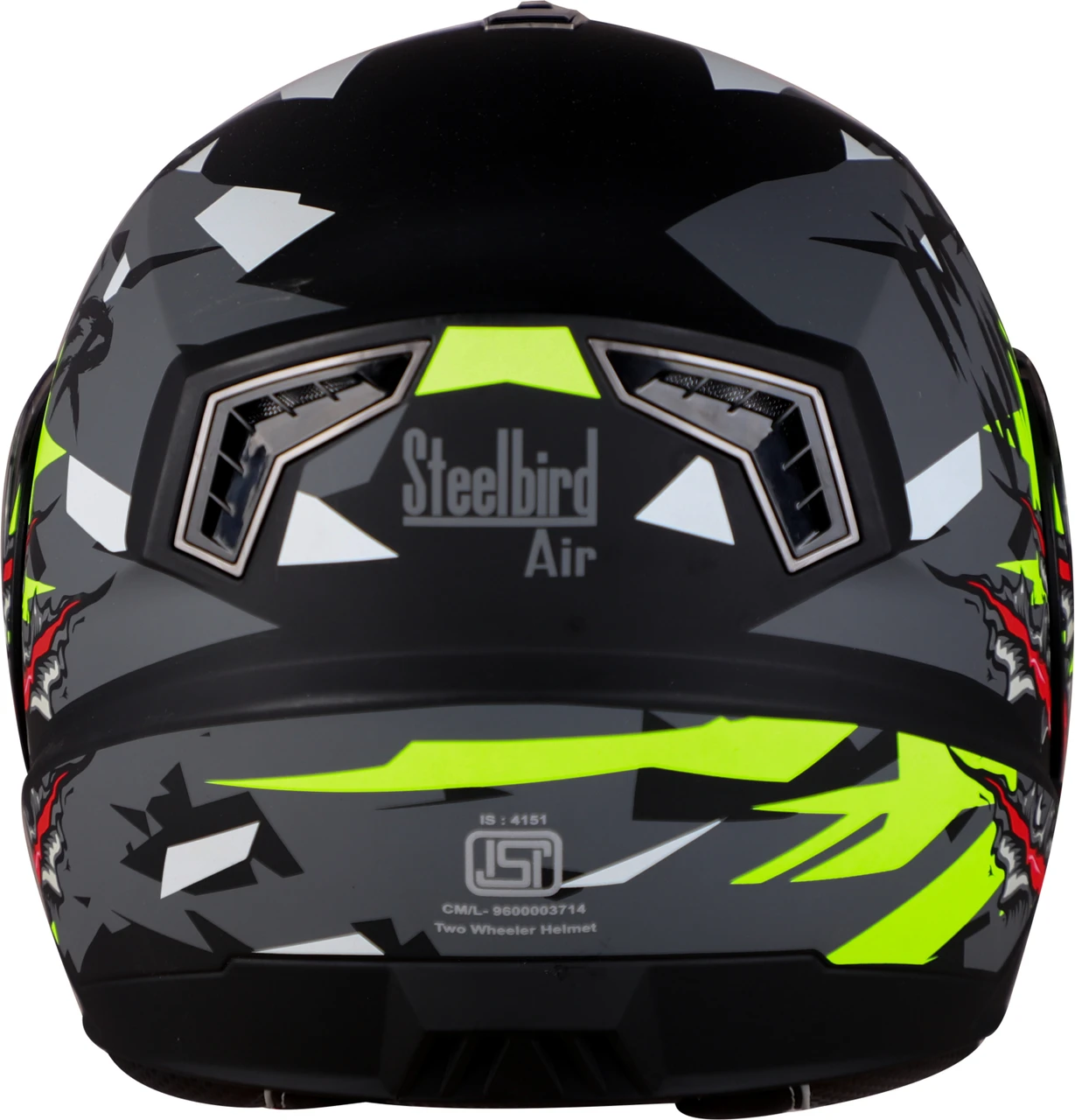 STEELBIRD SBA-7 ISS WINNER MATT BLACK/FLUO NEON C/V (M)