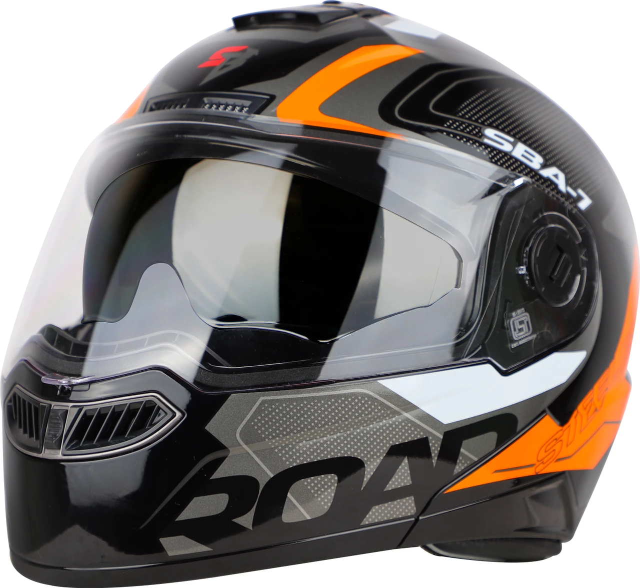 STEELBIRD SBA-7 ISS ROAD MATT BLACK/ORANGE C/V (M)