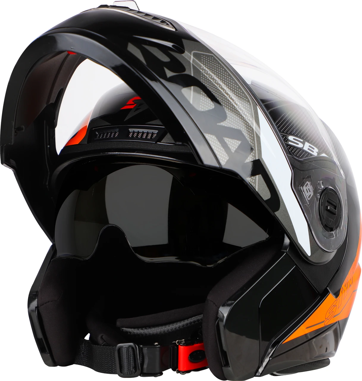STEELBIRD SBA-7 ISS ROAD MATT BLACK/ORANGE C/V (M)