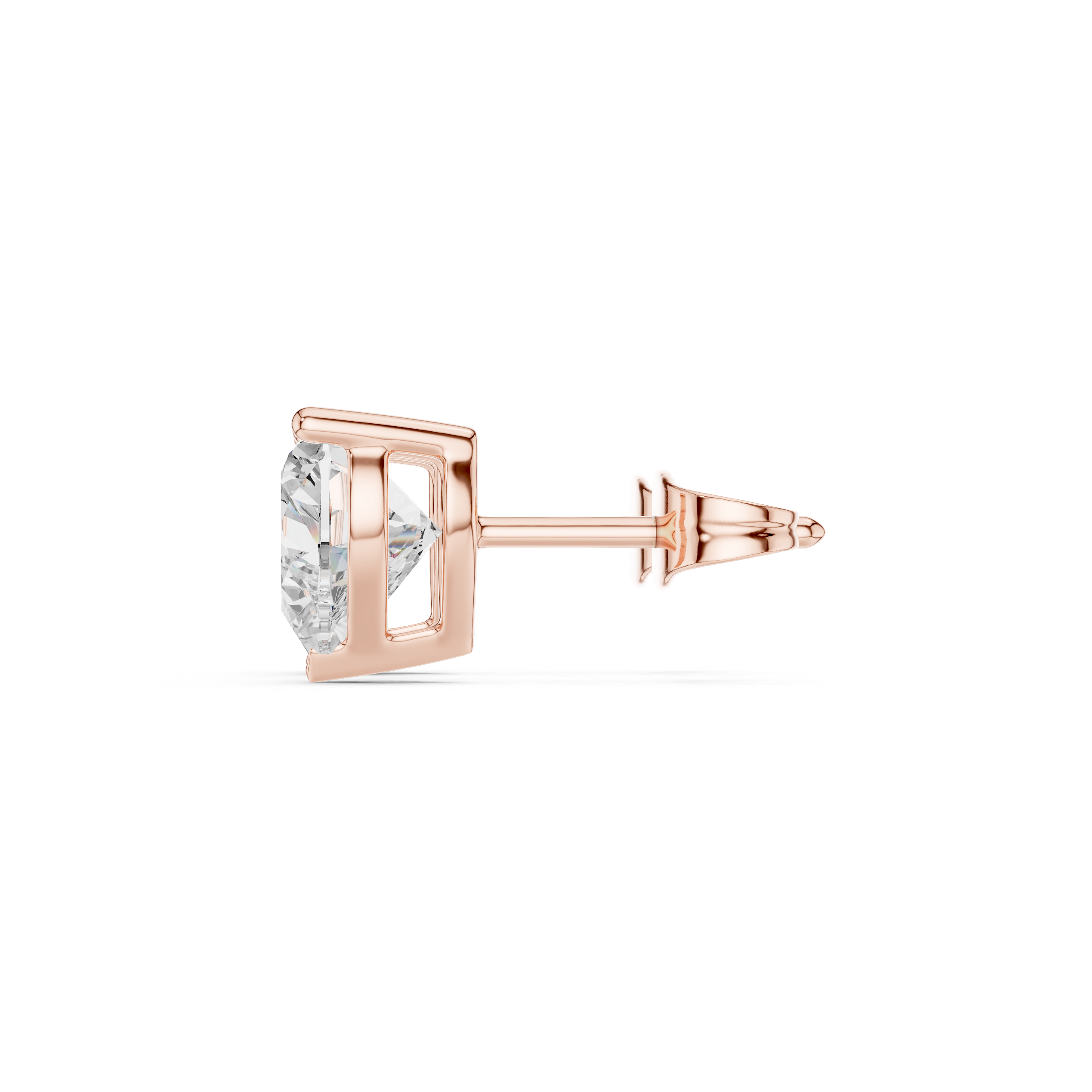 Heart diamond Lab grown earstuds V prong setting