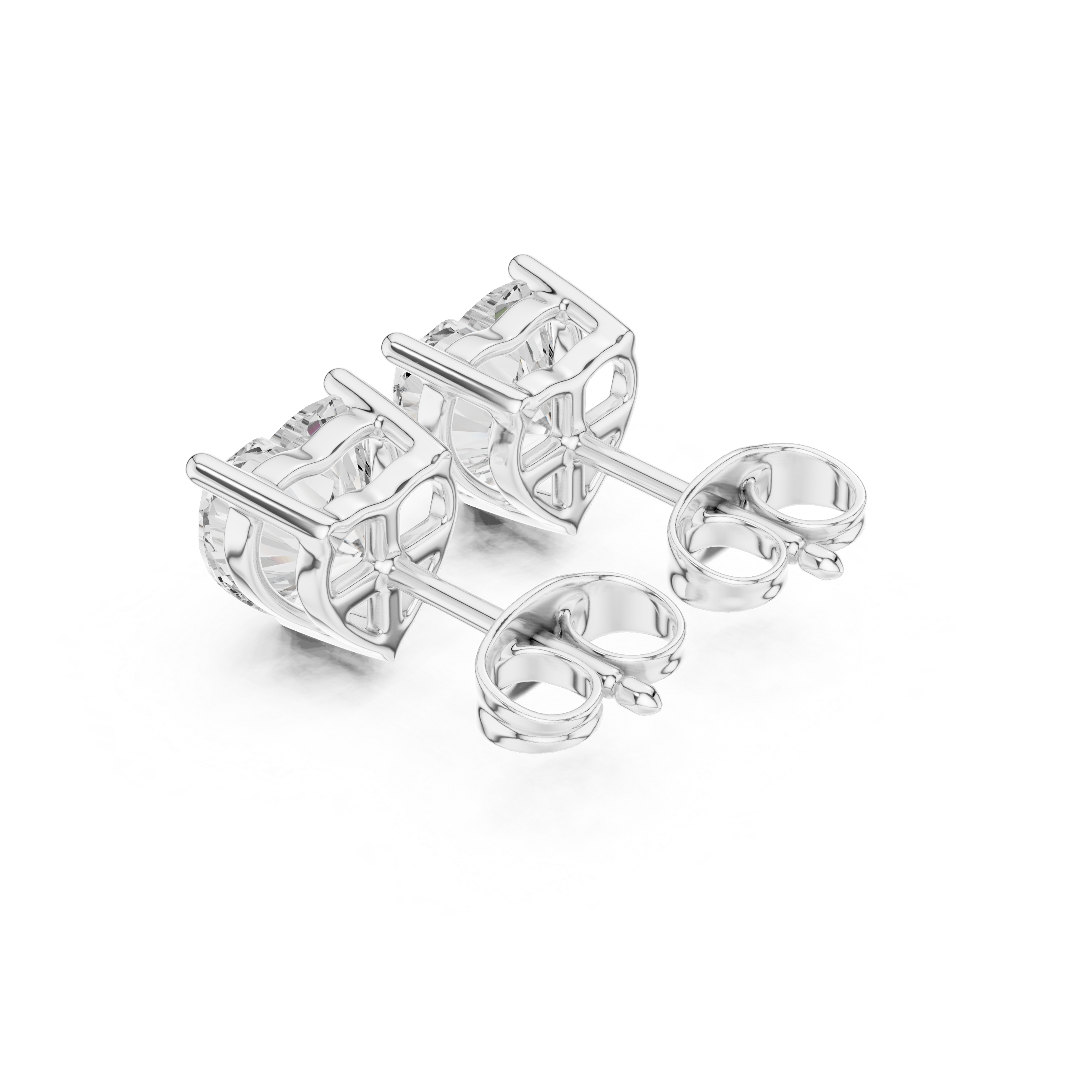 Heart diamond Lab grown earstuds V prong setting