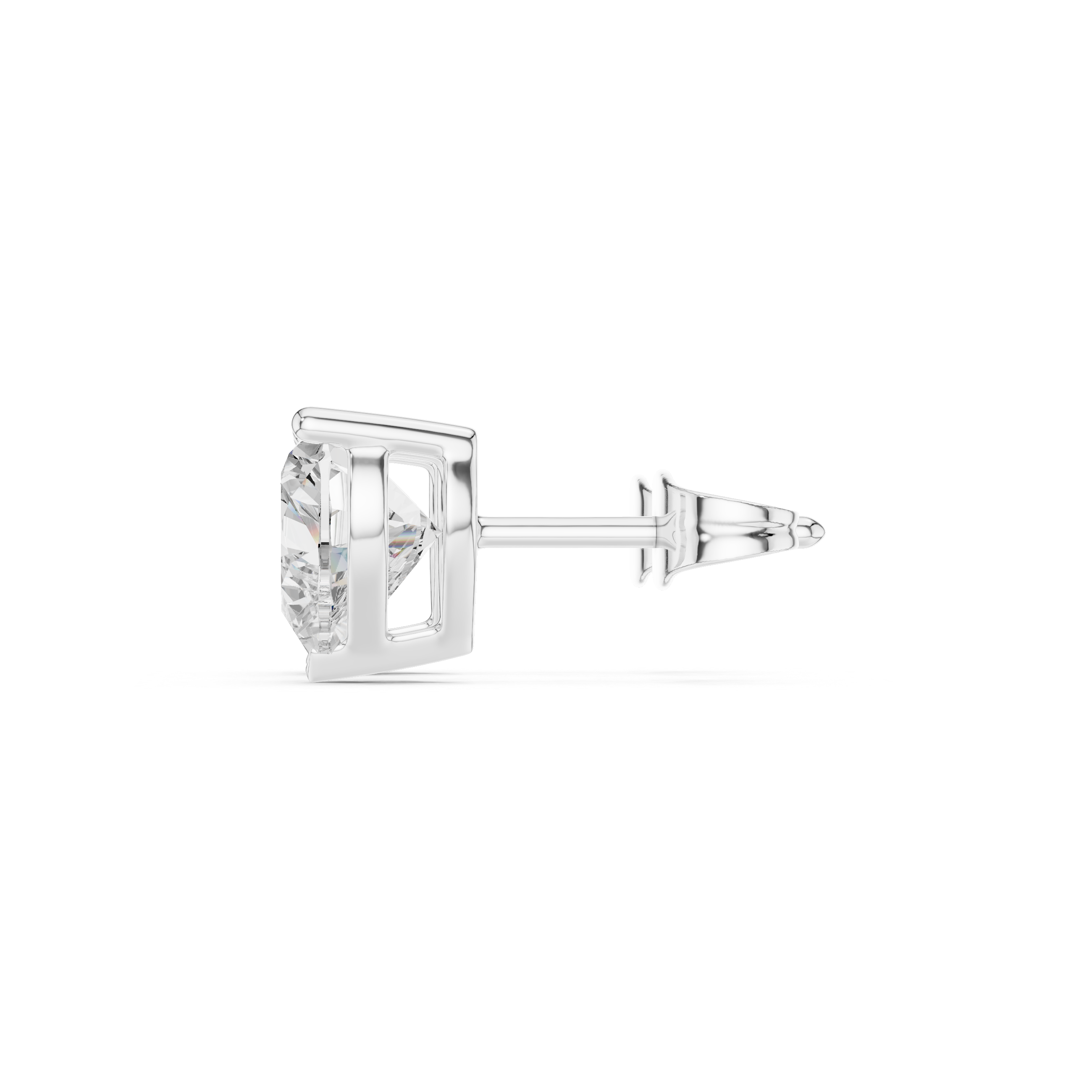 Heart diamond Lab grown earstuds V prong setting