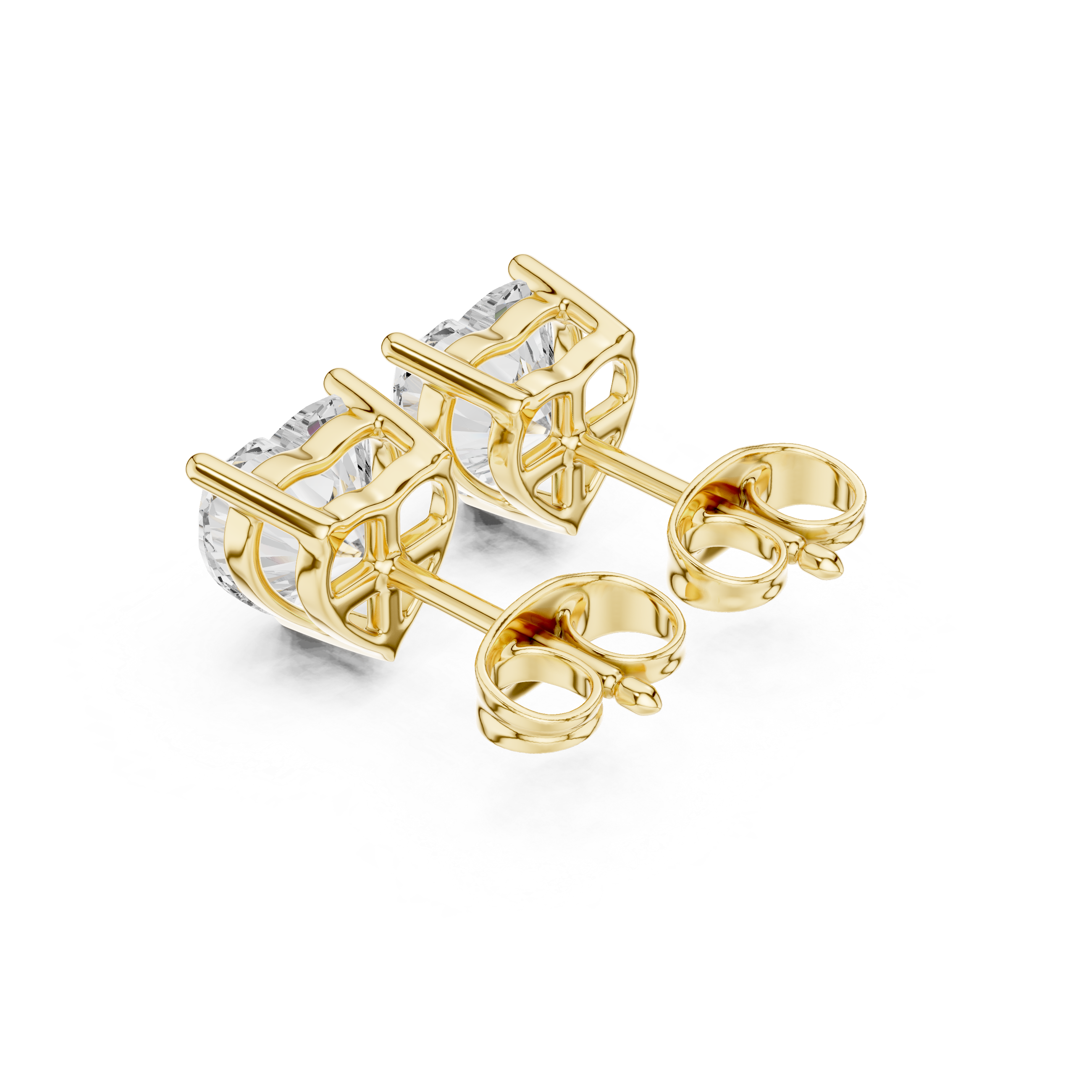 Heart diamond Lab grown earstuds V prong setting