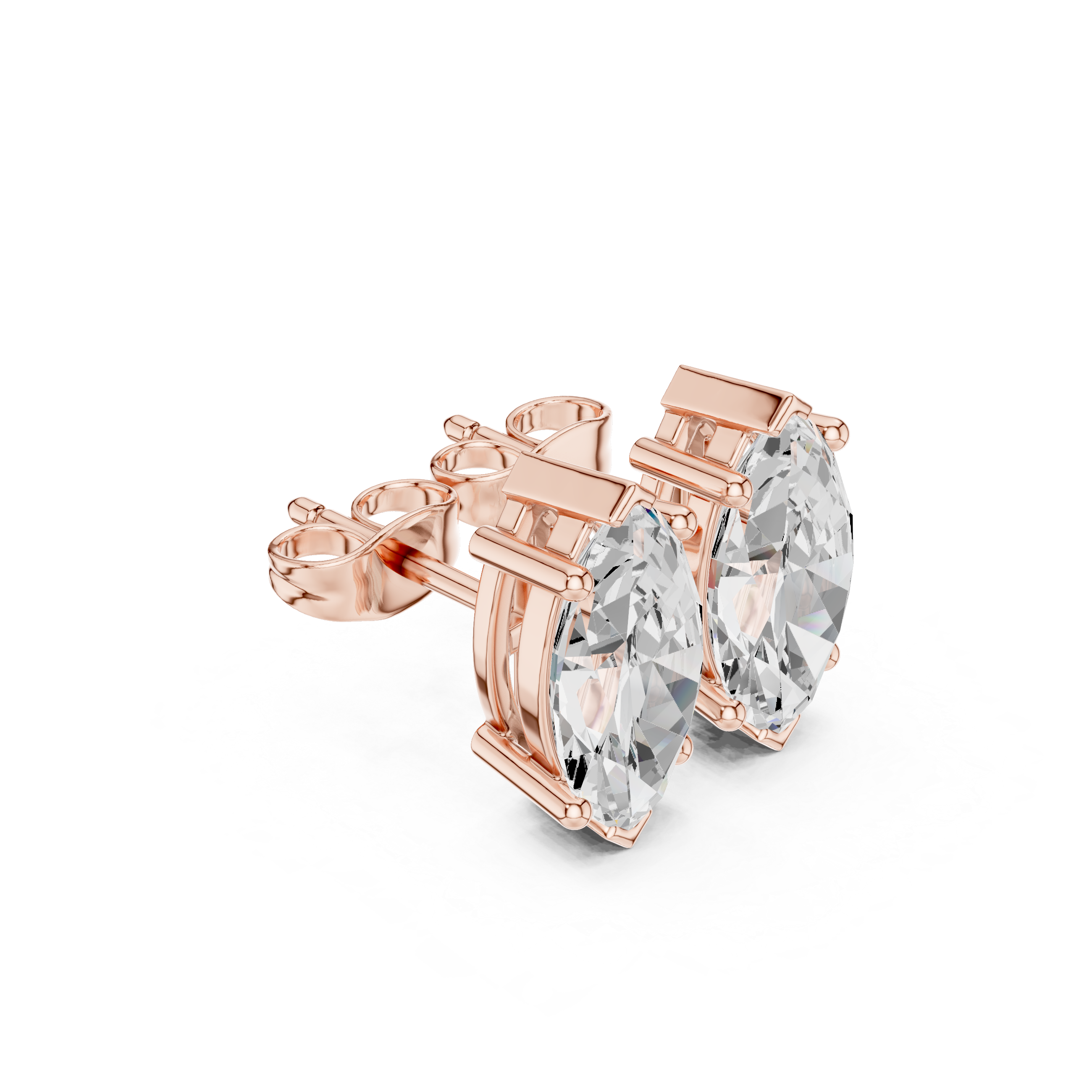 Marquise diamond Lab grown earstuds V prongs setting