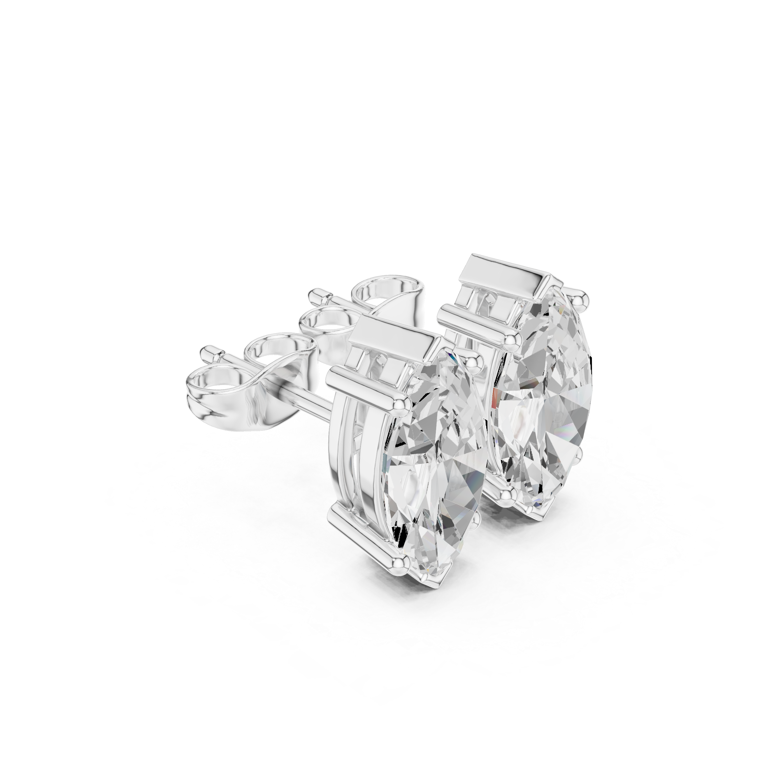 Marquise diamond Lab grown earstuds V prongs setting